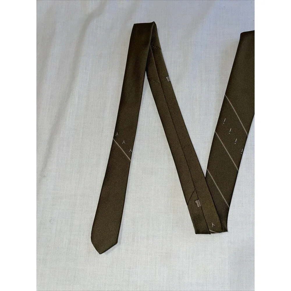 Lanvin Men’s Dress Tie Size 54” Brown 100% Silk Formal Business City
